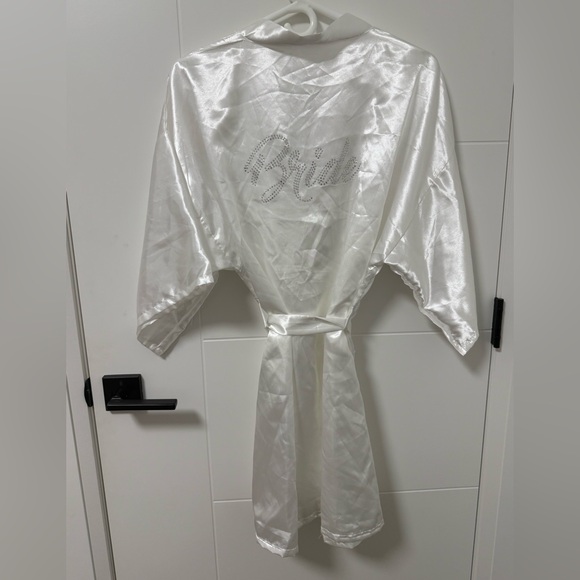 Satin Bride Robe with Rhinestones - Picture 3 of 3